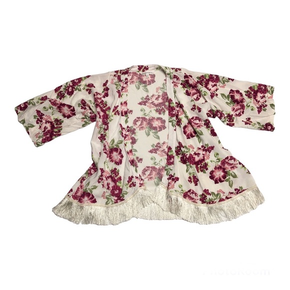 Nowadays Girls Floral Kimono Cardigan Size Small - Picture 2 of 14